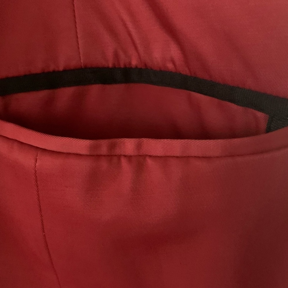Nine West Raincoat in Red with Black Trim Size Small - Picture 6 of 7